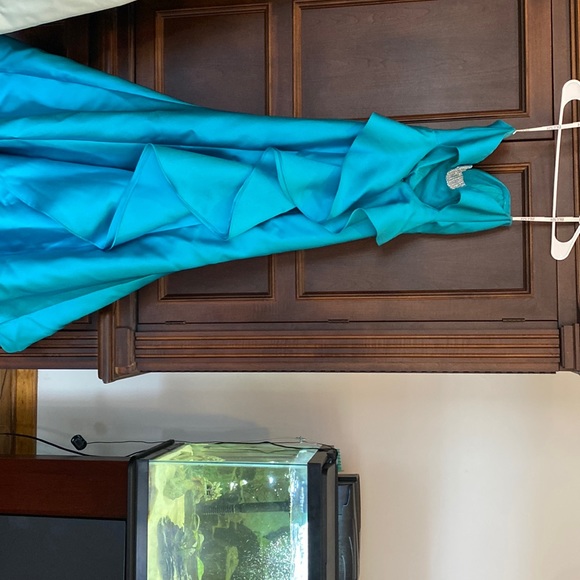 Blush brand teal green absolutely gorgeous strapless mermaid dress - Picture 1 of 4